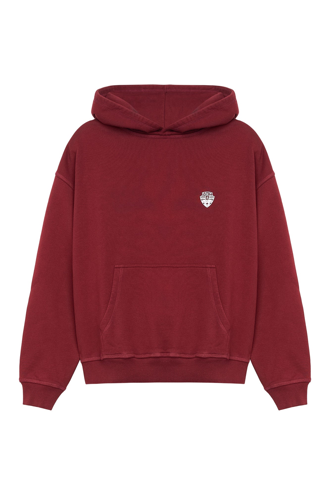 Riches Abode hoodie in Bordeaux, designed for casual style and sustainable comfort. Perfect for layering and versatile use