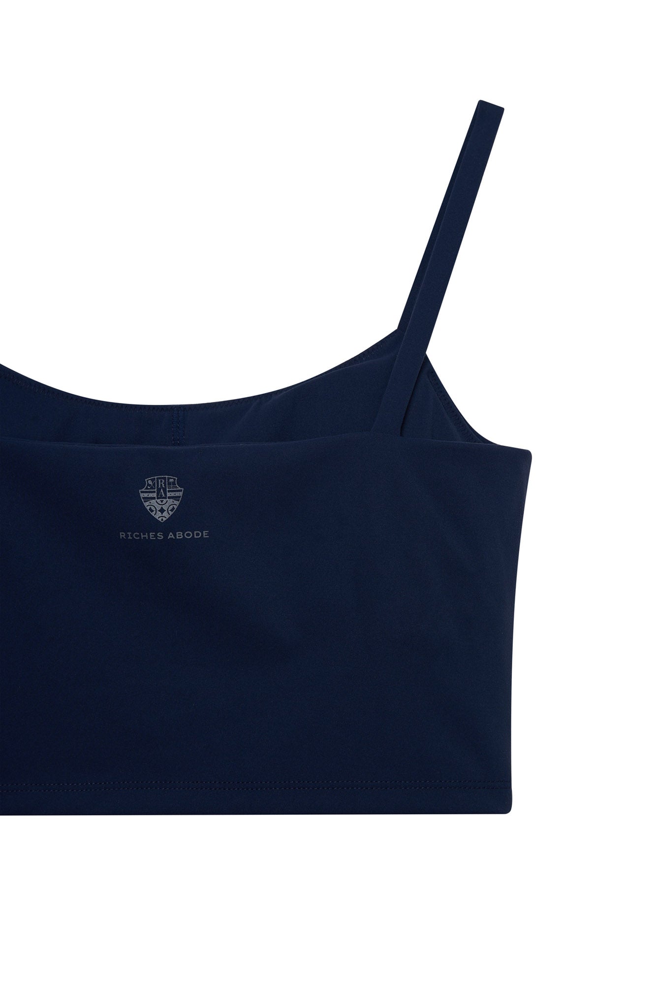 Martina tank bra in navy by Riches Abode, crafted with soft, breathable fabric. A versatile essential for active and casual wear