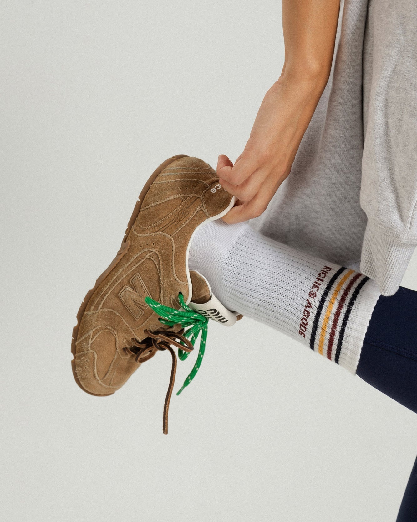 Maria socks in white by Riches Abode, featuring a timeless design with eco-friendly construction. Ideal for all-day comfort
