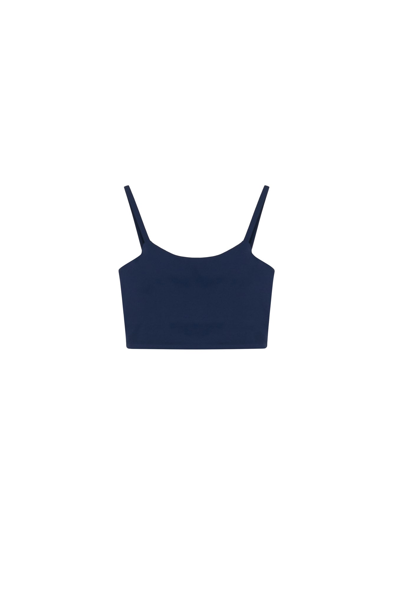 Riches Abode tank bra in navy blue, featuring a sleek silhouette and eco-friendly design. Offers comfort and support for all-day wear