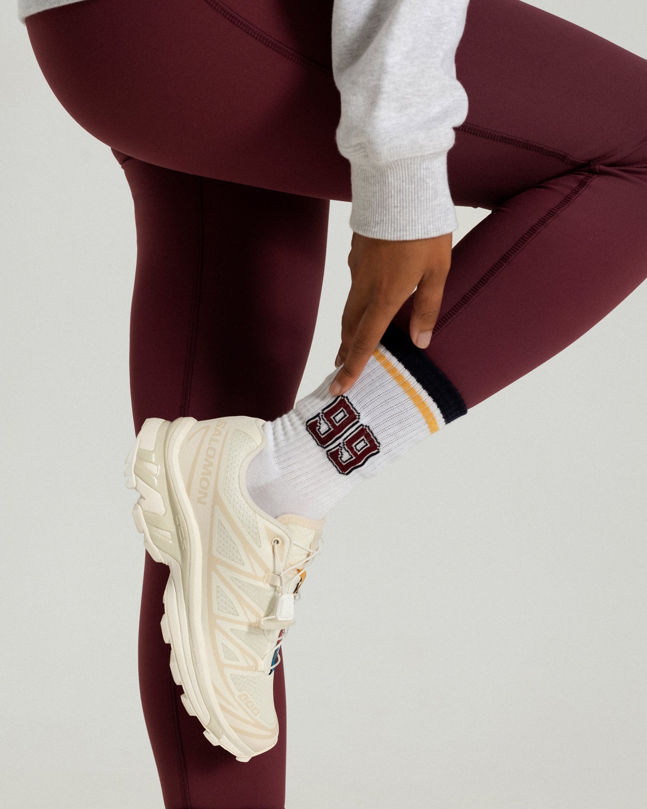 Riches Abode socks in Bordeaux with a minimalist design, crafted for durability and style. Ideal for casual and athletic wear