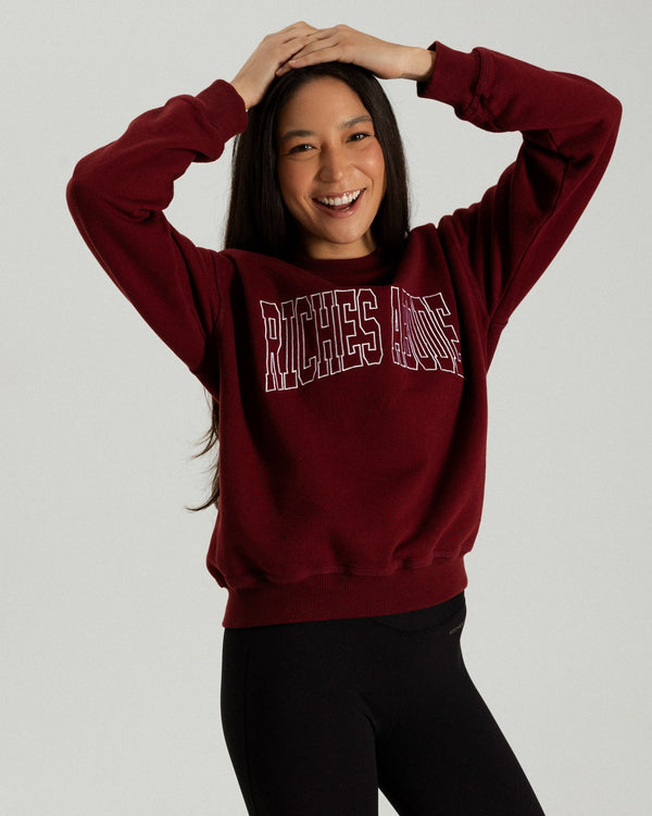 RA Sweatshirt in bordeaux — Riches Abode