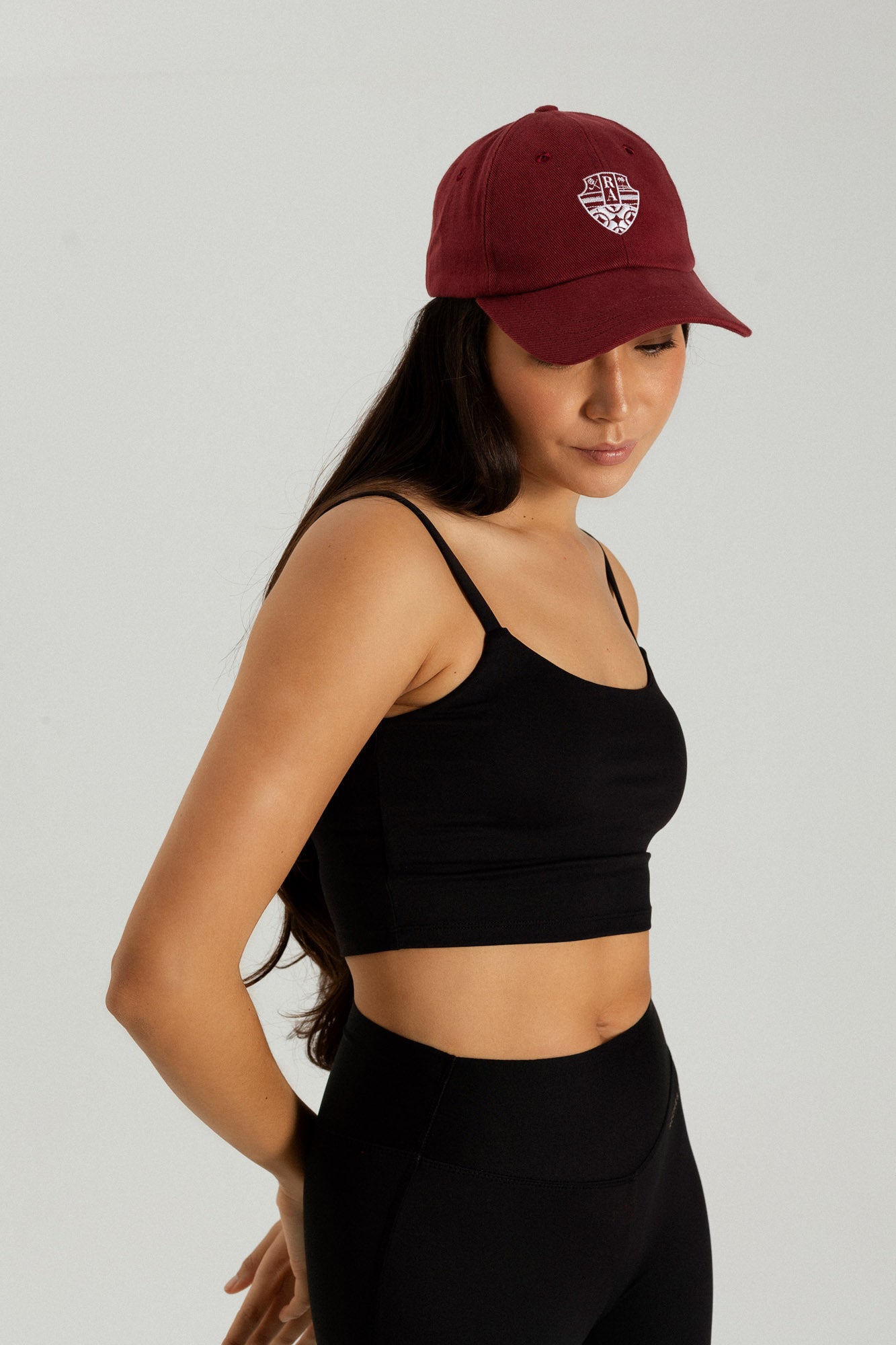 Riches Abode Serena baseball cap in Bordeaux, designed for comfort and versatility. Crafted from sustainable materials for timeless appeal